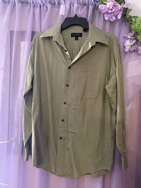 Axist Olive Button-Up Dress Shirt